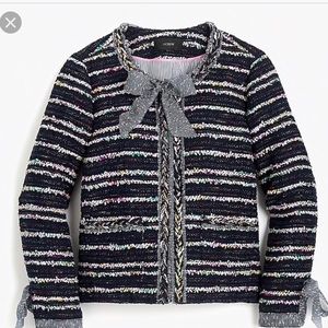 New j.crew lady tweed jacket with ties